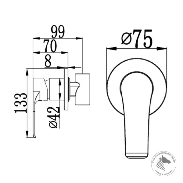 ABAGNO SVC-011-CR Single Lever Concealed Stop Valve [1/2"] - Image 2