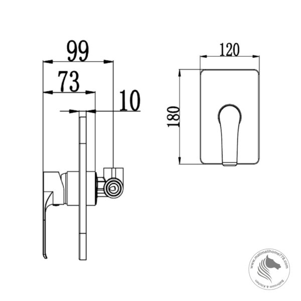 ABAGNO SVM-013-BN Single Lever Concealed Shower Mixer [Black Nickel] - Image 2