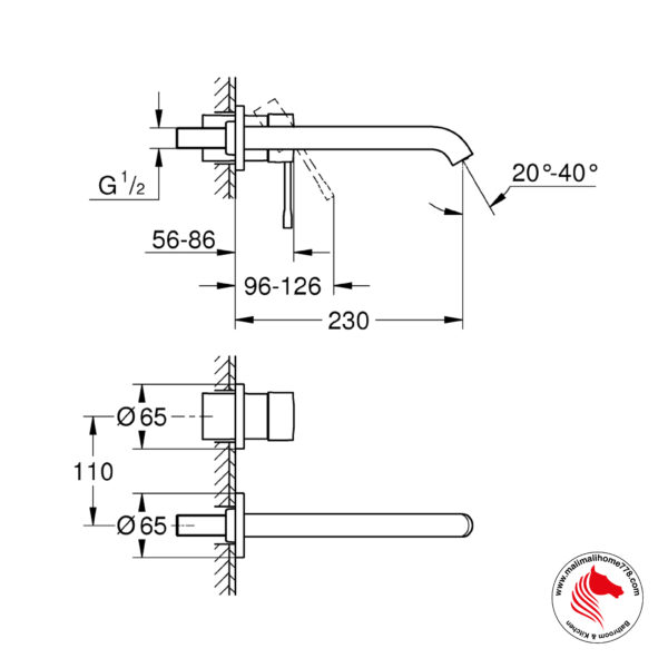 GROHE G-19967GL1 ESSENCE 2-Hole Basin Mixer L-Size [Cool Sunrise] - Image 2