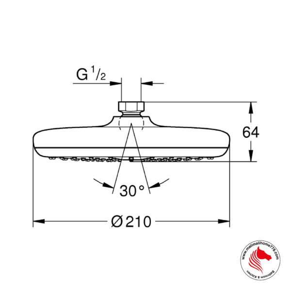 GROHE G-26408000 TEMPESTA 210 Head Shower 1 Spray - Image 4