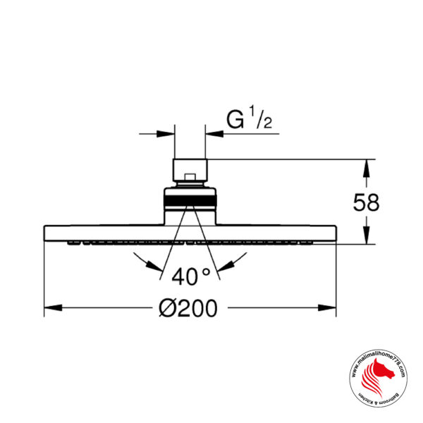 GROHE G-27541001 TEMPESTA COSMOPOLITAN 200 Head Shower 1 Spray - Image 2