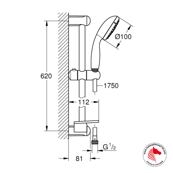 Grohe G-27927001 TEMPESTA 100 Shower Rail Set 3 Sprays - Image 5