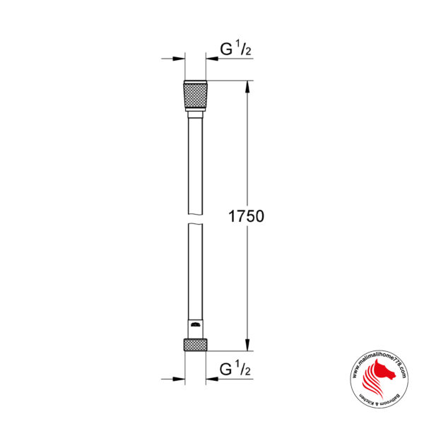 GROHE G-28388000 SILVERFLEX Shower Hose TwistStop 1750 - Image 2