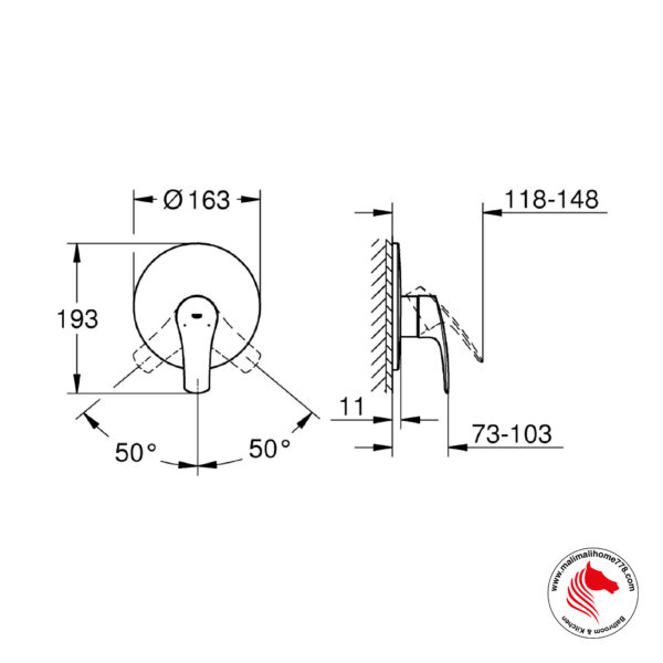 GROHE G-19451003 EUROSMART Single-Lever Shower Mixer - Image 5