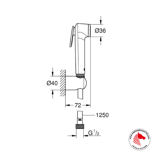 GROHE G-26354000 TEMPESTA-F TRIGGER Spray 30 Wall Holder Set 1 Spray - Image 2