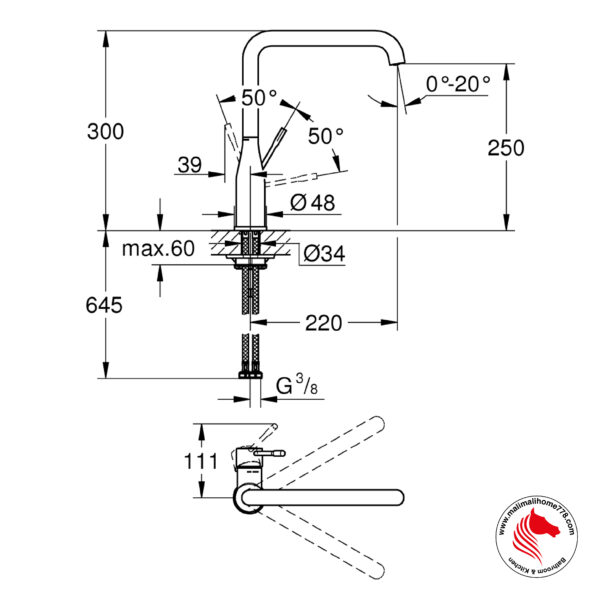 GROHE G-30269000 ESSENCE Single-lever Sink Mixer 1/2″ - Image 2