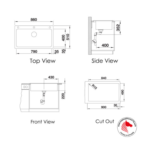 BLANCO NAYA XL 9 Silgranite Sink [Top Mount] - Image 6