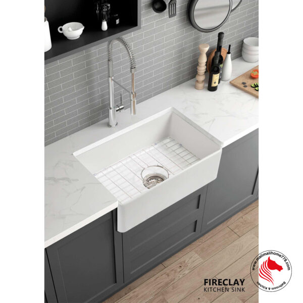 SMITH FS-614525 Fireclay Reversible Apron Sink - Image 4