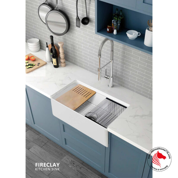 SMITH FS-835025 Fireclay Reversible Apron Sink - Image 3