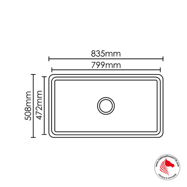 SMITH FS-835025 Fireclay Reversible Apron Sink - Image 4