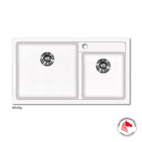 SMITH GNS-864822 Double Bowl Composite Granite Kitchen Sink [Top Mount] - Image 3