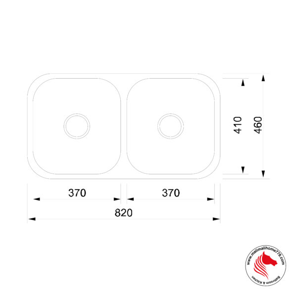 SMITH SOM-8246-N Grade 304 Stainless Steel Undermount Kitchen Sink - Image 2