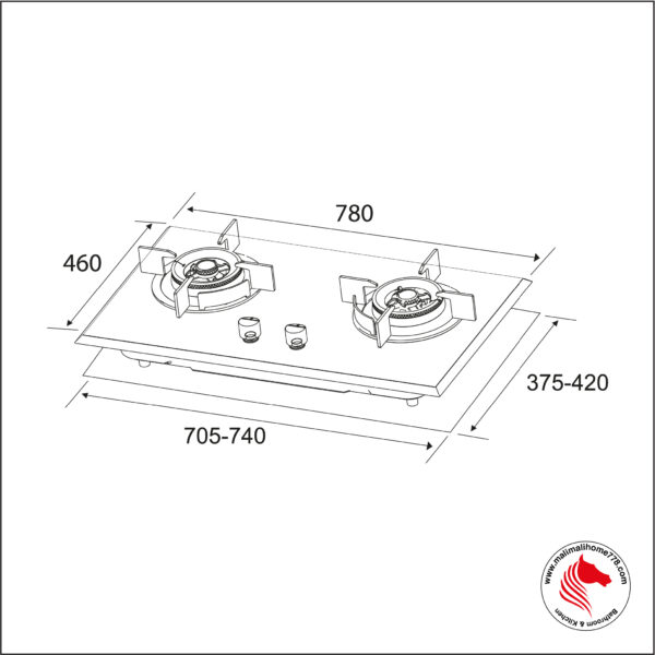 IKA-ESSEN Built-in 2 Burner Gas Hob (5.5kW L/R Heat Output) - Image 4