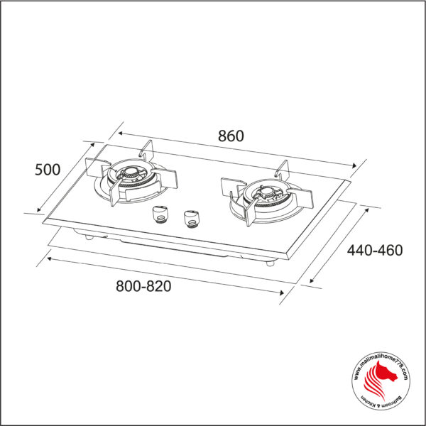 IKA-ESSEN PLUS 2 Burner Gas Hob with Timer Setting (5.5kW Heat L/R Output) - Image 4