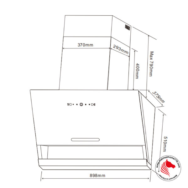 IKA-VOLCANO 1650m³/h Slanted Chimney Hood with Auto Clean System - Image 6