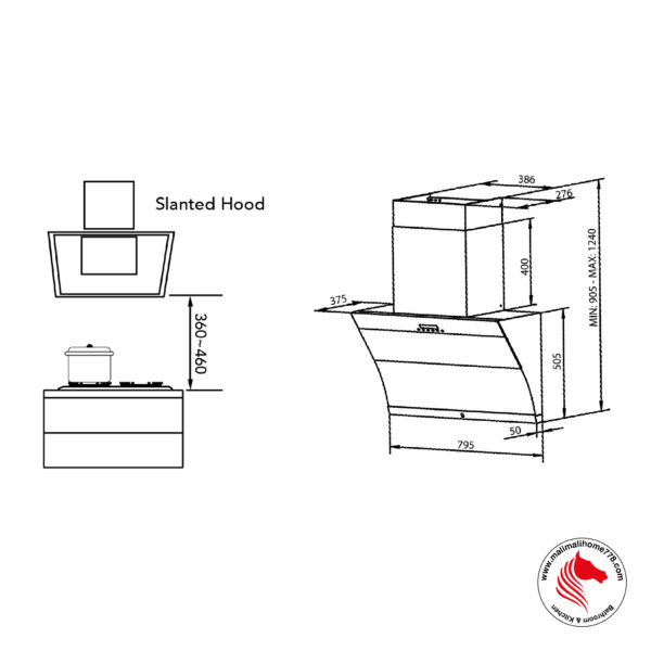 IKA-KURVE-MB 2100m³/h Slanted Chimney Hood with Smart Clean System - Image 6