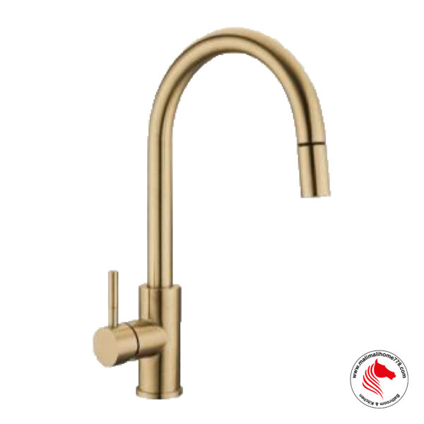 SMITH SFT-P202-G Single Lever Kitchen Sink Mixer With Pull-out Sprayer [Gold]