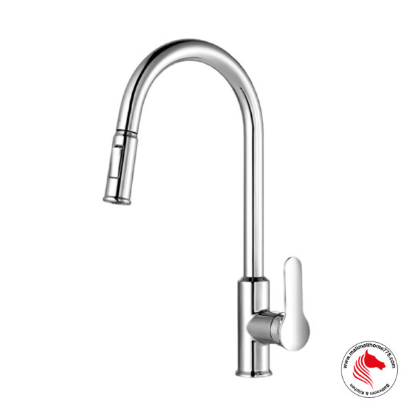 ABAGNO SHM-180P-CR Single Lever Kitchen Sink Mixer With Pull-out Sprayer [Chrome Plated]