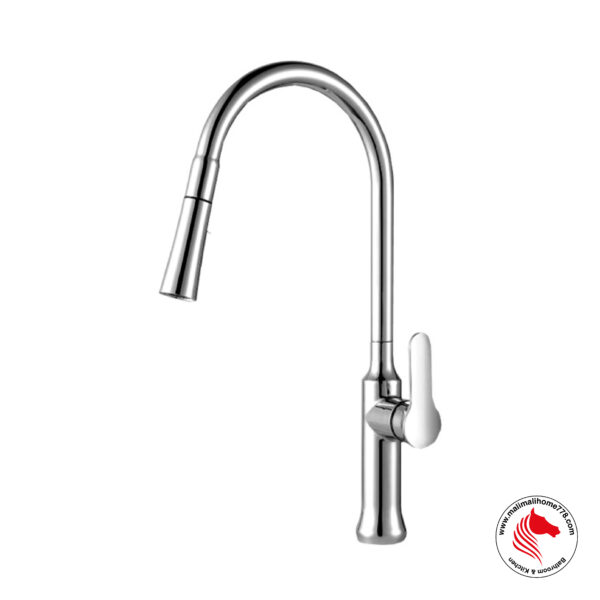 ABAGNO SHM-181P-CR Single Lever Kitchen Sink Mixer With Pull-out Sprayer [Chrome Plated]