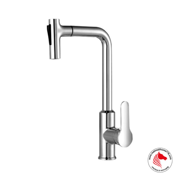 ABAGNO SHM-185P-CR Single Lever Kitchen Sink Mixer With Pull-out Sprayer [Chrome Plated]