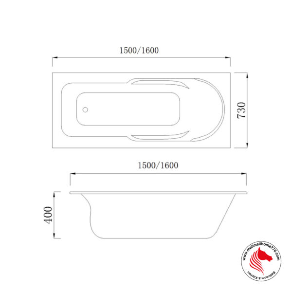 ABAGNO H205A Common Sunken Bathtub [White] - Image 2