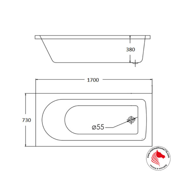 ABAGNO H206C Common Sunken Bathtub [White] - Image 2