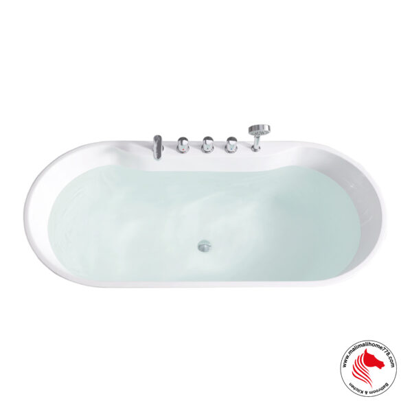 ABAGNO K501M Free Standing Bathtub With Mixer Faucets [White] - Image 2