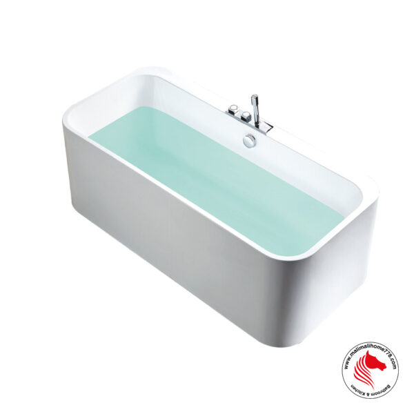 ABAGNO K502M Free Standing Bathtub With Mixer Faucets [White]