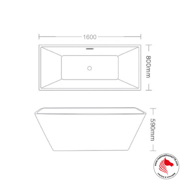 ABAGNO K506 Free Standing Bathtub [White] - Image 3