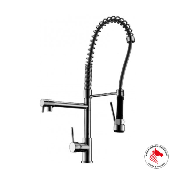 ABAGNO LKM-8000 Single Lever Kitchen Sink Mixer With Swivel Spray & Diswashing Spray [Chrome Plated]