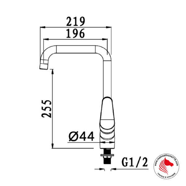 ABAGNO SDC-190-CR Single Lever Kitchen Sink Cold Tap [Chrome Plated] - Image 2