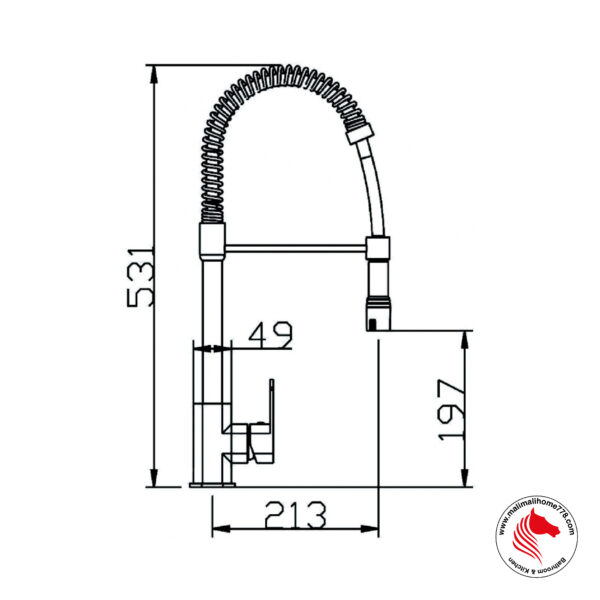 ABAGNO SEM-7000-CR Single Lever Kitchen Sink Mixer With Flexible Spout [Chrome Plated] - Image 2