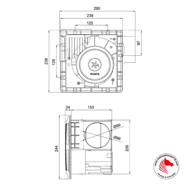 TUMA BAVARIA Ceiling Mounted Ventilation Fan - Image 10