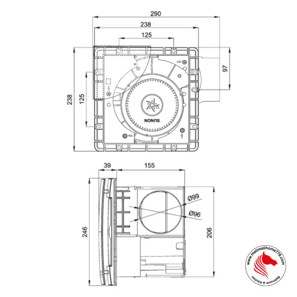 TUMA COCO Ceiling Mounted Ventilation Fan With Filter - Image 12