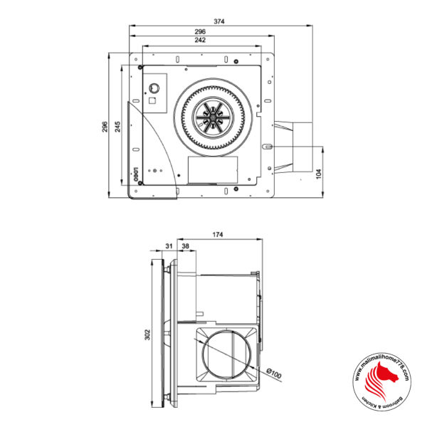 TUMA IM25 Ceiling Mounted Ventilation Fan With Filter - Image 13