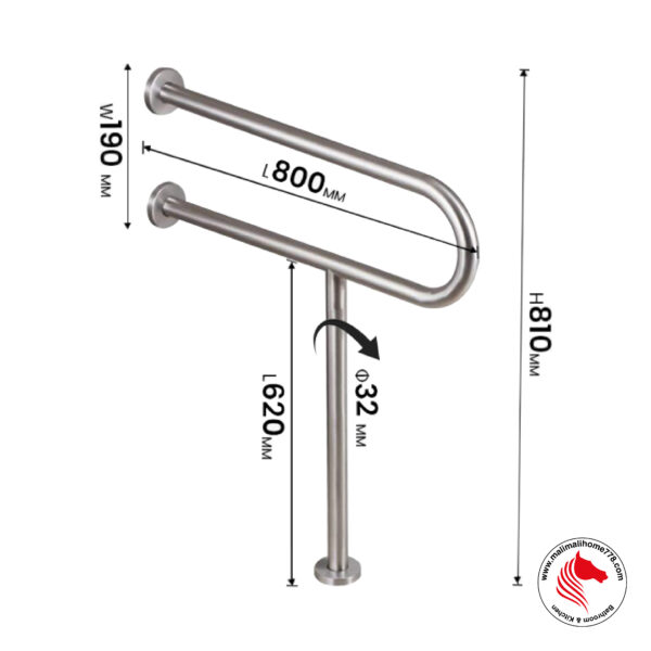 TAPI TAP-020 T-Shape Bathroom Supporting Rail - Image 2