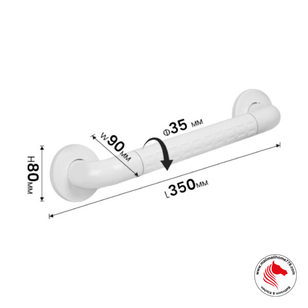 TAPI TAP-3535 Anti Slip ABS White Bathroom Safety Grab Bar [350mm] - Image 2