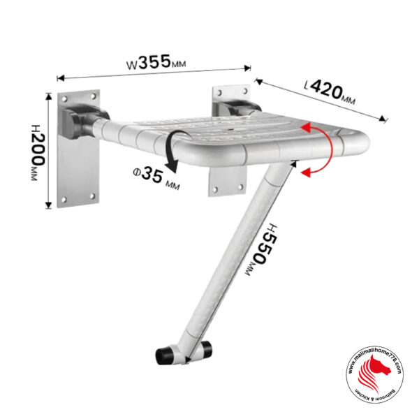 TAPI TAP-4234 Safety Bathroom Folding Shower Chair - Image 2