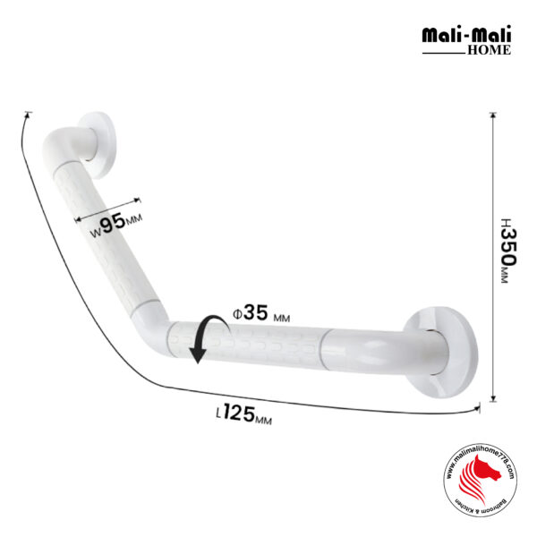 TAPI TAP-LB3535 V Shape ABS White Bathroom Safety Grab Bar - Image 6