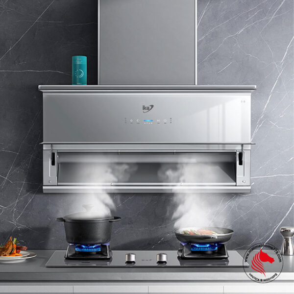 IKA-GREVEN 1800m³/h L-Shape Chimney Range Hood with Bubble Clean System - Image 4