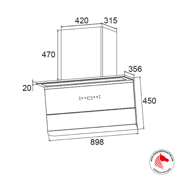 IKA-GREVEN 1800m³/h L-Shape Chimney Range Hood with Bubble Clean System - Image 5