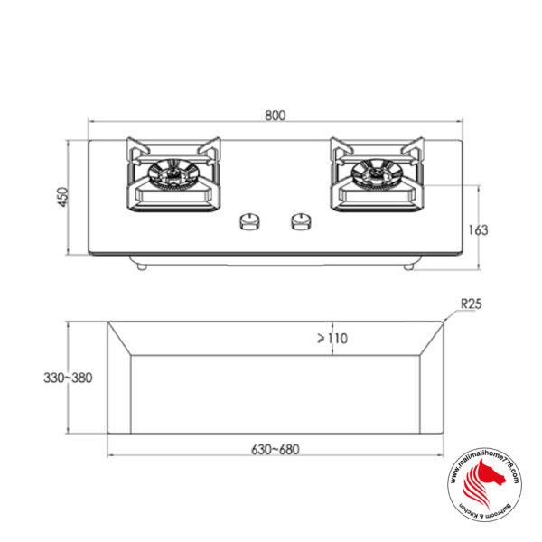 IKA-HAVEN-RG 2 Burner Gas Hob (5.5kW Heat L/R Output) - Image 9