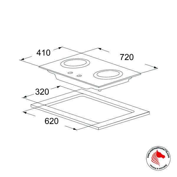 XUNDA 2-DS312T 2 Burner Gas Hob (4.3kW Heat L/R Output) - Image 8