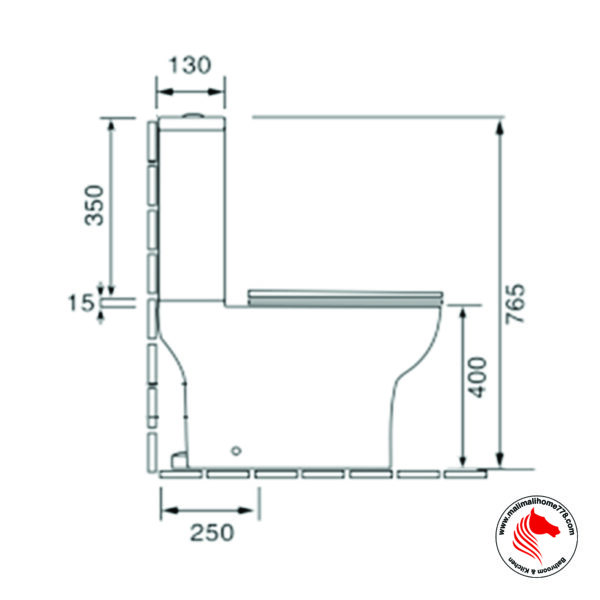 ABAGNO ARNO Close Couple Rimless Washdown Water Closet - Image 4