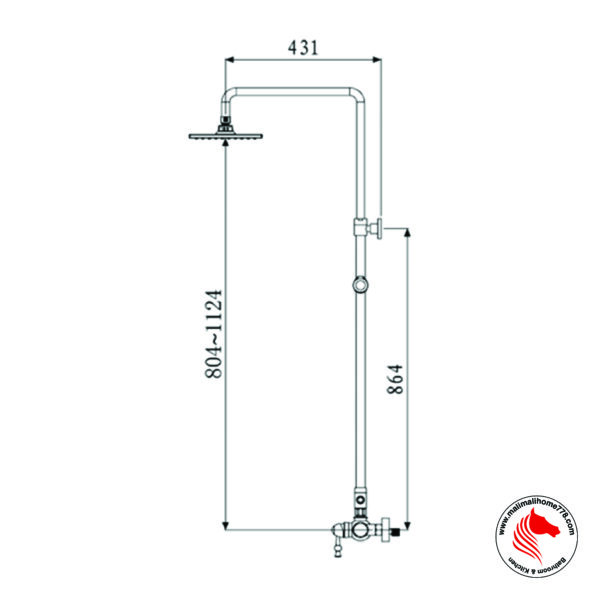 ABAGNO LP-SM-976-852-BR Exposed Shower Column with Shower Mixer [Brass Bronze] - Image 2