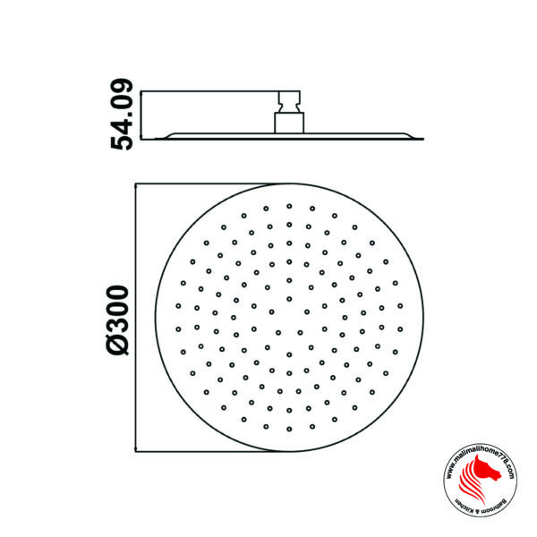 ABAGNO RO-3012-BN Ultrathin 300mm Round Rain Shower Head [Black Nickel] - Image 2