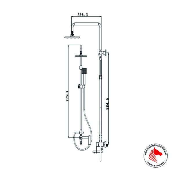 ABAGNO SA-BM-990-113 Exposed Shower Column with Bath Mixer - Image 2