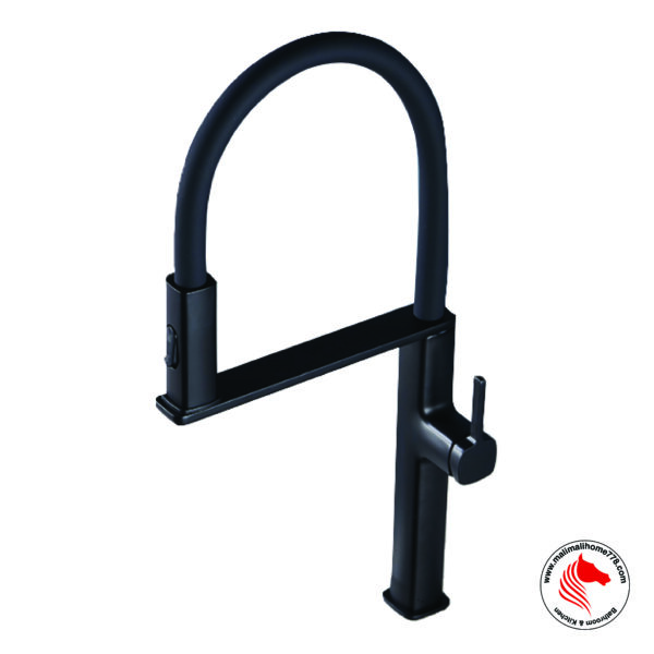 SMITH SFT-P213 Single Lever Kitchen Sink Mixer with Pull-out Dual Sprayer [Matte Black]