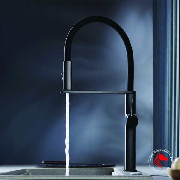 SMITH SFT-P213 Single Lever Kitchen Sink Mixer with Pull-out Dual Sprayer [Matte Black] - Image 2