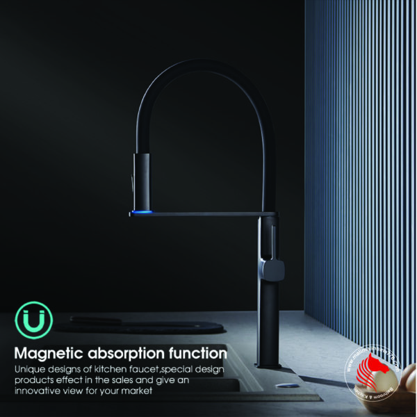 SMITH SFT-P213 Single Lever Kitchen Sink Mixer with Pull-out Dual Sprayer [Matte Black] - Image 4